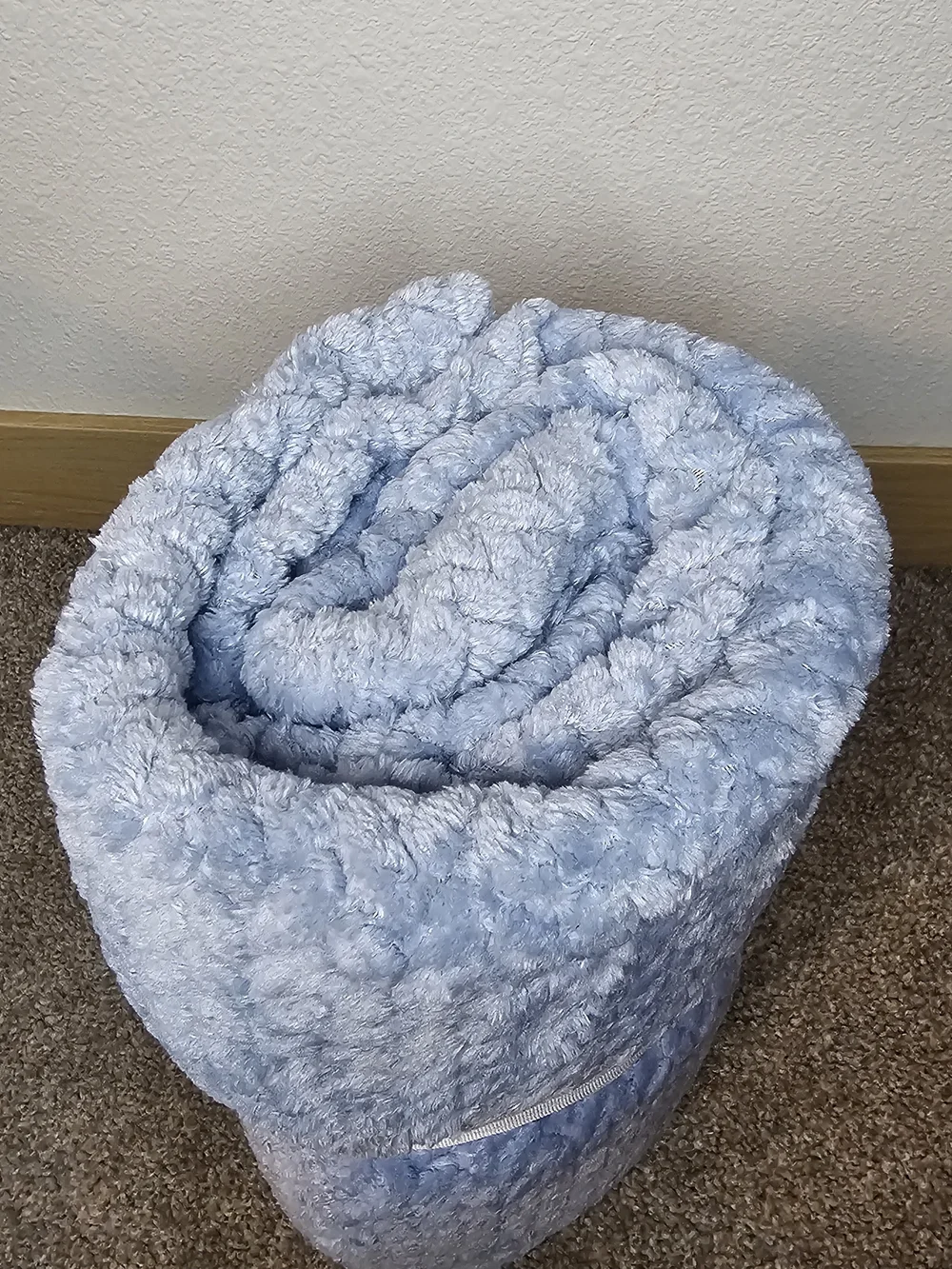 Plush Light Blue Sherpa Throw Blanket - Brand